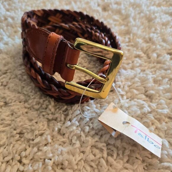 NWT Talbots Braided Brown Leather Belt L - Picture 6 of 6